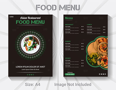 Restaurant food menu template