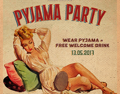 Pyjama Party Vintage Poster