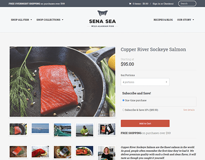 Copper River Sockeye Salmon product page