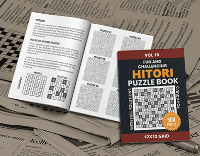 Hitori Puzzle Book For Adults, 12x12 Grid, Vol 10