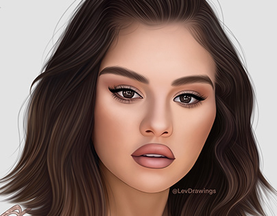 Selena Gomez Digital Drawing