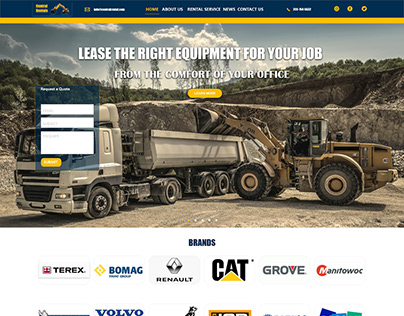 Heavy Equipment Rental Home page UI design