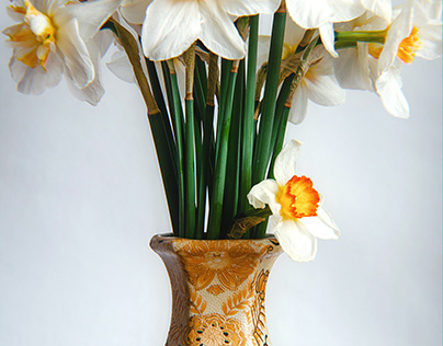 Vase of spring flowers