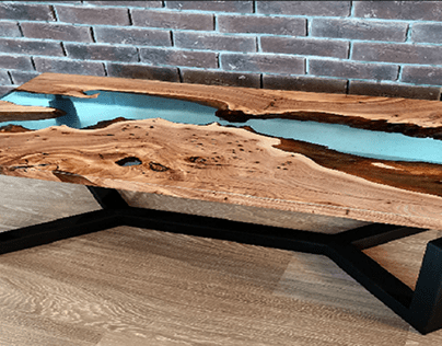 Scottish Elm and Oak walnut wood table