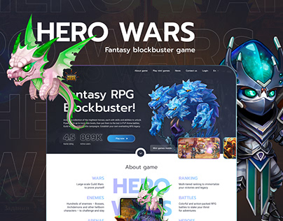 Project thumbnail - Gamedev Landing page Hero Wars