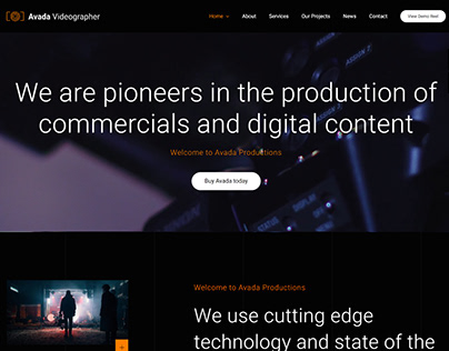 Videographer Website (Home Page)