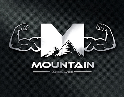 mountain style man ops logo design