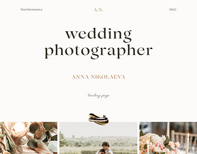 Landing page for photographer