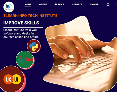 Landing page of institute