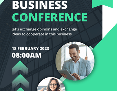 Green Modern Business Conference Poster