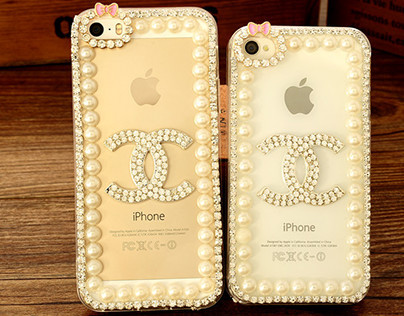 Coque chanel perle diamant pour iPhone 5 6 6+
