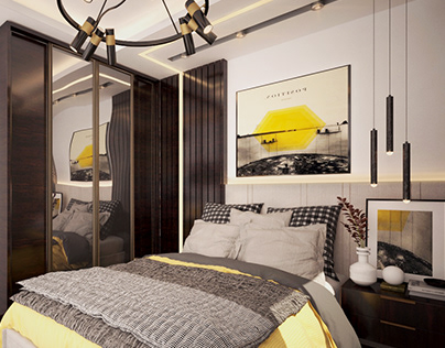 Yellowish modern bedroom