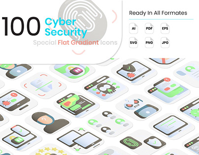 Cyber Security Flat Gradient Icons