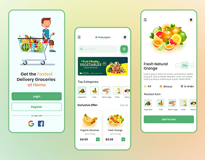 Grocery Shop Mobile App UI Design | Grocery Store