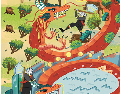 Asal Usul Danau Kembar - Folk Tale Ilustration