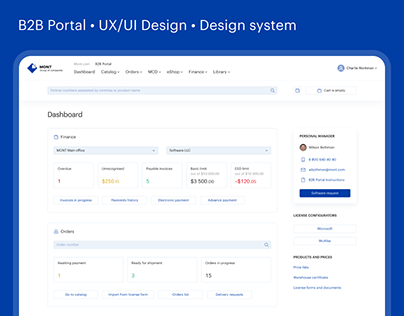 UX/UI Design of B2B Portal