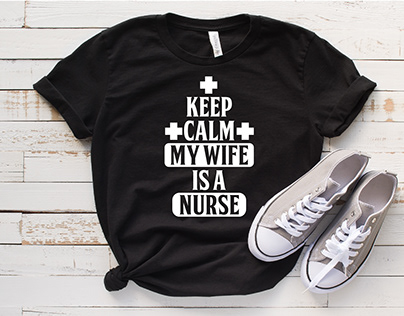 keep calm my wife is a nurse SVG