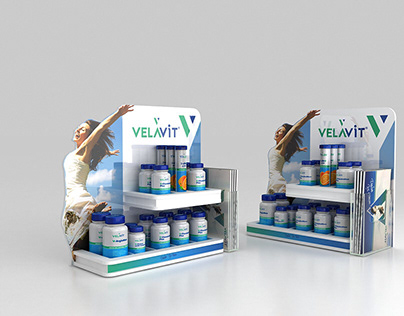 Velavit Counter Top Unit & Shelf Tray Display