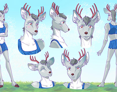 Deer Fursona - Reference Sheet commission
