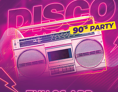 Disco 90s Party Flyer Template
