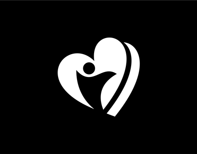 Simple People In Love Shape Logo