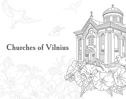 Coloring book "Churches of Vilnius"