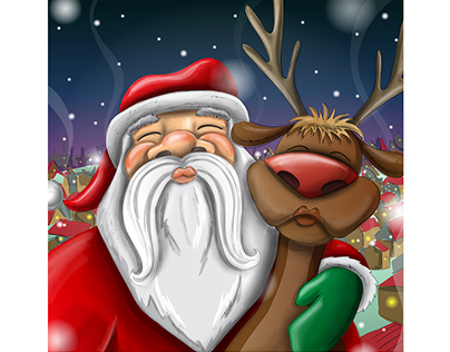 Santa's posts on Facebook - Christmas card set, 2015