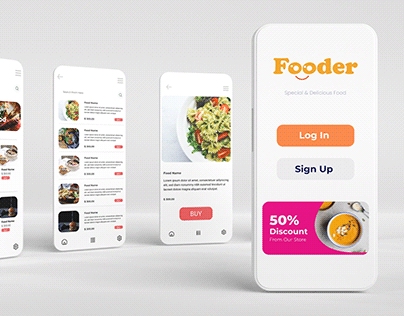 UI/ UX design for Fooder ( Both App and Webpage design)