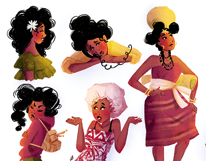 Characters Design inspired by girls from Madagascar