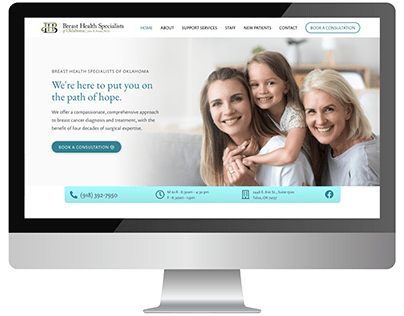 Website for Breast Health Specialist Practice