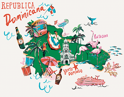 REPUBLICA DOMINICANA illustrated map