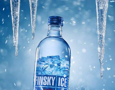 Finsky Ice. Фотосъемка бутылки водки.