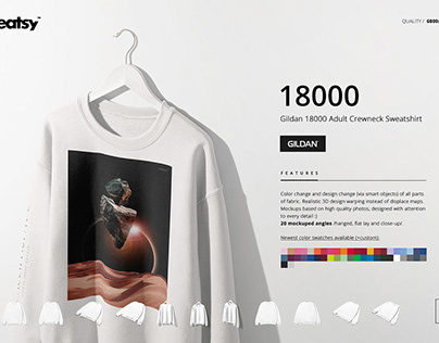 Gildan 18000 Sweatshirt Mockup Set