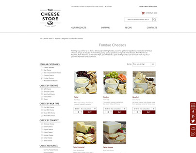 Cheese internet-store design