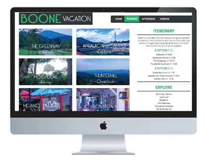 Boone Vacation [web design]