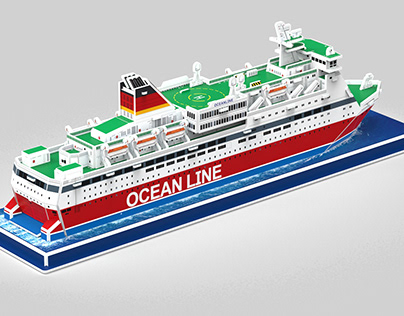 3Dpuzzle design _ ocean liner