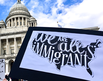 We Are All Immigrants Anti-Ban Protest Sign