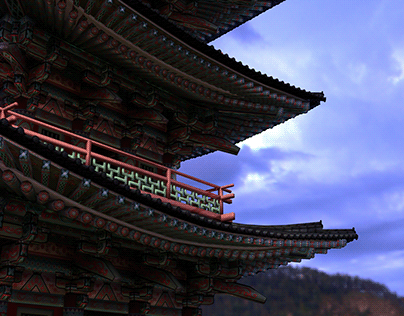 Korean Traditional Temple. 3D Model