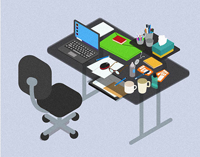 Isometric Illustration of My Working Space