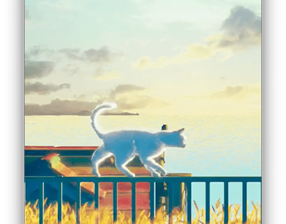 海邊貓貓走路