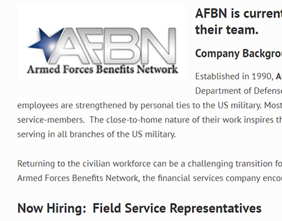 Social Career Builder - Armed Forces Benefits Network