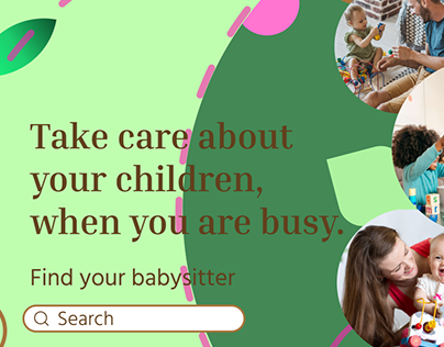 Hero Screen for babysitters website