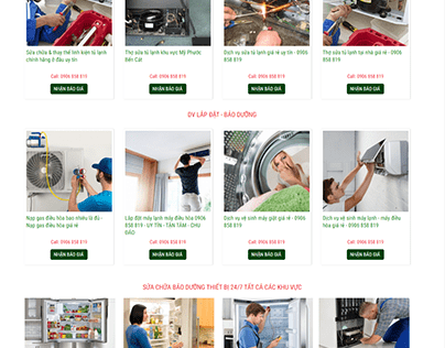 Web template repair of refrigeration equipment