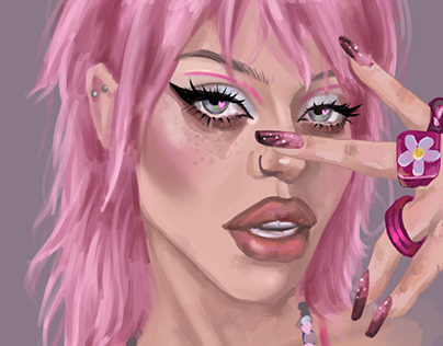 Pink, girl, make up