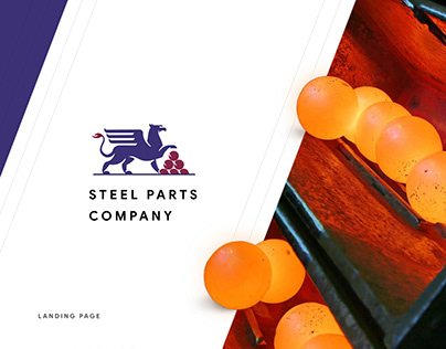 Landing page design for a steel parts company
