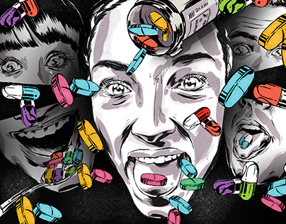 Sunday Times Illustration: Pill Popping in POP Culture