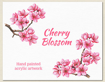 Cherry Blossom. Hand painted acrylic artwork