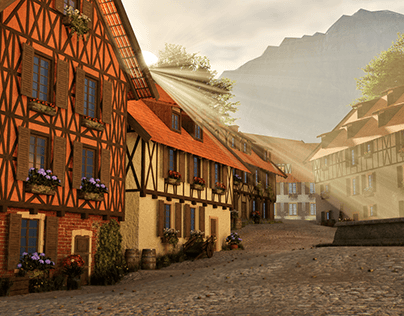 Medieval town / Modular fachwerkhaus