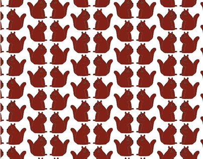 Illustrated Squirrel pattern 