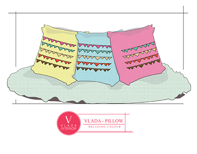 Pillow with simple design and pastel colour